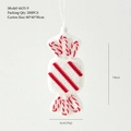 Feestelijke rood-witte zuurstok kerstboomversiering met glitters voor de feestdagen - 14cm Snoep
