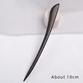 Handcrafted minimalist ebony wood hair stick 18cm length with elegant dark brown grain - Long Song