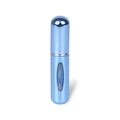 Portable 5ml metallic blue perfume spray bottle with transparent liquid window - Bright Blue