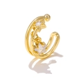 Polsino auricolare in oro con stelle di zircone e design a doppio cerchio lucido - EGJ0125 Oro/Doppio Anello Stella Zircone