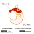 Detailed view of Santa on moon pendant in stainless steel with size and weight metrics - Moon Santa