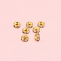 Bright gold plated spacer beads with colorful rhinestones for DIY jewelry making - Copper Rhinestone Rondelle / 6mm / 20pcs Pack / Gold + White AB Rhinestone