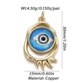 Detail view of a gold evil eye pendant with exact weight and dimensions measurements - YSN032-11 (Streamline Gold Eye)