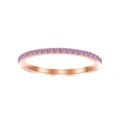 Elegant rose gold eternity ring with micro-pave pink zirconia stones for women - October Light Rose - Rose Gold