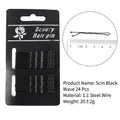 Set di 24 forcine nere ondulate da 5cm in filo d'acciaio 1.1 per acconciature quotidiane - 5cm Ondulato-Confezione in Card (24 pezzi) / Nero