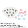 White silicone mold for mini cubes, used for making small candles, soaps or chocolates - 4# Squares B830 / Gray