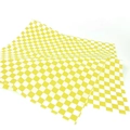 Papel antigrasa a cuadros amarillos para envolver hamburguesas, sándwiches y panadería - 100 Unids/Paquete / Amarillo