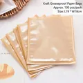 Bolsas de papel kraft antigrasa con ventana para repostería, 19x18cm, pack de 100 piezas - 18*19cm/100 Unidades / Color Kraft