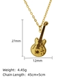 Gouden elektrische gitaar hanger ketting van roestvrij staal met 45cm ketting - Elektrische Gitaar (LN1895 Goud)