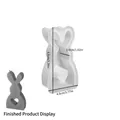 Moule en silicone détaillé pour bougies de Pâques lapin avec dimensions et motif cœur - Silicone / Lapin de Coeur - Petit