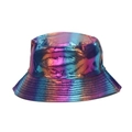 Fischerhut mit lebhaftem holografischem Farbverlauf und metallischem Regenbogen-Finish - Holographischer Blau-Violett-Verlauf (2#)