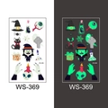 Luminous Halloween cartoon tattoo stickers for kids featuring witch and vampire designs - Witch and Vampire Style (WS-369)