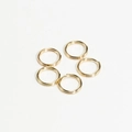 Set of 5 bright golden metal split rings for DIY jewelry and keychain making - KC Gold