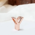 Elegant rose gold 3D letter Y charm accessory with polished finish for DIY bracelets - Letter Y / Rose Gold
