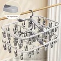 Nordic grey 24-clip square laundry hanger set of 2 for socks and underwear - Square 24 Clips - 2 Pack / Premium Grey