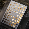 Adesivi per unghie a cuore dorati con finitura metallica modello EM-013 - Cuore a Trama Metallica Oro Spazzolato (EM-013)