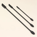 Black 3-piece mini silicone spatula set with long handles for cosmetic and food use - Black 3-Piece Set