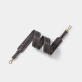 Adjustable dark brown crocodile pattern leather strap with gold hooks for crossbody bags - Grey With Gold Buckle