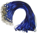 Partij donkerblauwe lanyards met metalen karabijnhaken voor ID-kaarthouders - Robin Blauw
