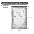 Sacchetti riutilizzabili in alluminio per alimenti 30x42,5cm con zip chiusura 10pz - Grande