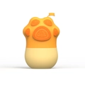 Orange and beige silicone facial ice massager tool with cat paw design and soft cleaning bristles - Cat Claw Yellow + With Brush
