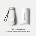 Flat five-fold compact sun umbrella in sand white with UPF50+ protection and gold handle - 18CM 5-Fold Flat Umbrella / Off White
