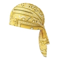 Yellow paisley durag bandana featuring stretchy satin fabric and long wide streamers - Medium Yellow