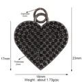 Heart-shaped copper pendant with black pave-set stones and double ring clasp, 18x23mm - L268056-Black Full Rhinestone Black Heart