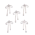 Five pieces of silver alloy bow knot charms for DIY jewelry making and necklaces - No. 10 Bowknot-Silver-32*29mm