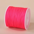 0.8mm bright pink nylon cord for jewelry making on a professional spool roll - Fluorescent Rose Red