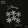 Set di 6 fiocchi di neve in acrilico trasparente con glitter per decoro natalizio - Fiocco di Neve 4.5CM / 6 Pezzi