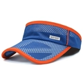 Kids breathable mesh sun visor hat in vibrant blue and orange sporty design - Adjustable / Sapphire Blue