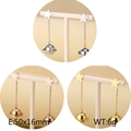 Minimalist star and planet tassel drop earrings in silver, rose gold, and gold finishes - Star & Planet Style (Style E KE86210-KFC)