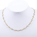 18K gold plated stainless steel daisy flower necklace on a white model bust - Gold+White