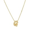 Classic 18k gold plated necklace featuring a micro-pave zircon letter G pendant - Letter G