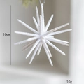 Estrella de Navidad blanca de 10 cm con acabado de purpurina y cordón plateado - Blanco Pequeño