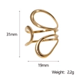 Detailed size specifications of 18k gold plated stainless steel ring with 31mm height - Gold