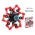 Fidget spinner mecánico rojo y gris con eslabones de cadena transformables DIY - Rojo