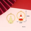 Detail of Christmas tree pendants with 28x22mm size dimensions and weight info - 8 Red Christmas Tree Ring
