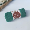 Emerald green pleated cotton viscose shawl scarf with wrinkle texture in roll packaging - Style #59