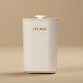 Portasapone da viaggio bianco crema con logo asujei e coperchio a chiusura sicura - Stile Cassetto / crema