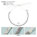 Detalle de diadema nupcial de doble fila de diamantes con dimensiones y acabado premium - Diadema (HS-J7250S)