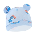 Bonnet bleu pour nouveau-né avec motifs dinosaures et oreilles 3D adorables - Bonnet Dinosaure Bleu Avec Oreilles