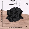 Black rose embroidered patch 11.7x14.3cm for DIY clothing repair and jacket decoration - Extra Large Rose (11.7x14.3cm)