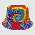 Cappello a secchiello in cotone tie-dye con motivi a spirale e tesa larga colorata - M (56-58cm) / Vortice Tie-Dye Multicolore (41)