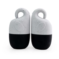 Elephant-shaped facial ice roller in grey terrazzo finish and matte black base - Elephant Style-Black