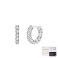 Pendientes de aro en plata de ley 925 con moissanita pavé y certificado de autenticidad GRA - Plata 925 / Plata de ley 925