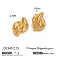 Details von 18K vergoldeten Edelstahl-Ohrringen mit Größenangaben und Merkmalen - Knotenohrringe (JDE2406015)