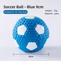 Blue and white 9cm latex dog football toy with massage texture for medium breeds - Model Toy / Soccer-Blue 9cm