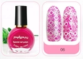Lebendiger Nagellack für Stamping in Hellrosa Farbe 06 mit Blumenmuster 10ml - E049-6 Rosa